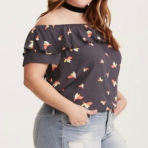 Torrid crepe ruffle top